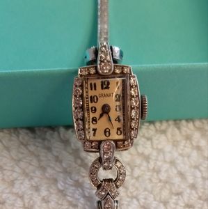 Platinum & diamond ladies watch, VINTAGE, from 1940s, working!